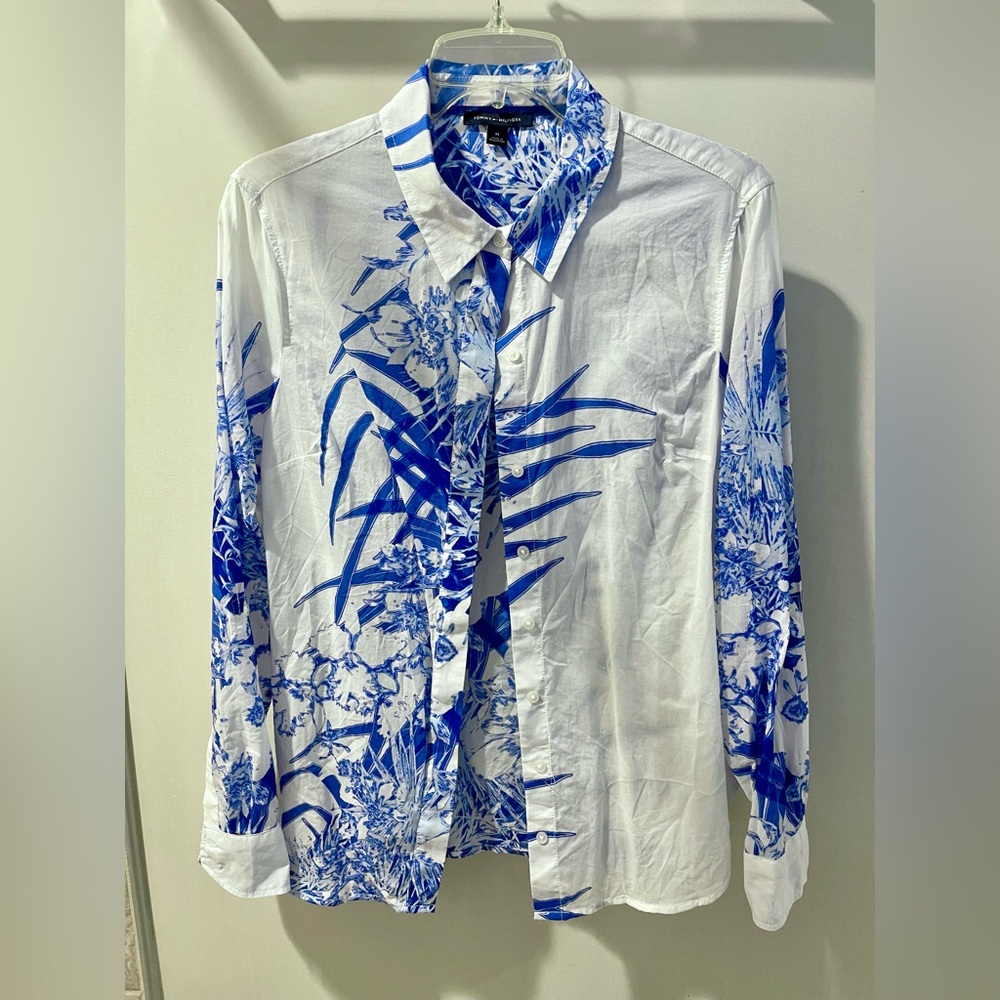 Tommy Hilfiger cotton blouse button up long sleeve shirt